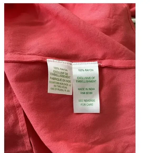 Lilly Pulitzer Sz XL VIOLET Beaded Island Coral Tunic Top - Picture 5 of 5